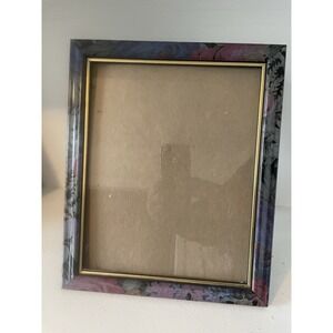 8x10 Vintage Blue Purple Floral Gold Border Plastic Antique Picture Photo Frame